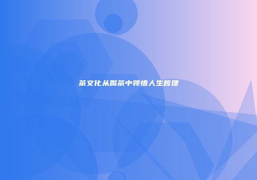 茶文化从喝茶中领悟人生哲理