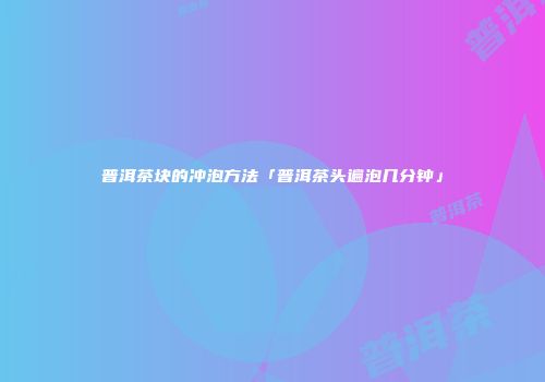 普洱茶块的冲泡方法「普洱茶头遍泡几分钟」