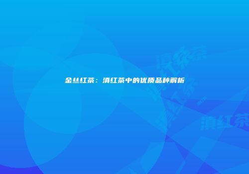 金丝红茶：滇红茶中的优质品种解析