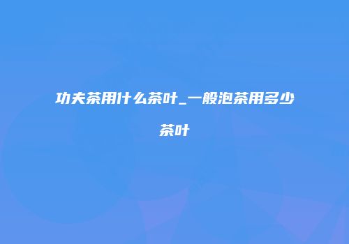 功夫茶用什么茶叶_一般泡茶用多少茶叶