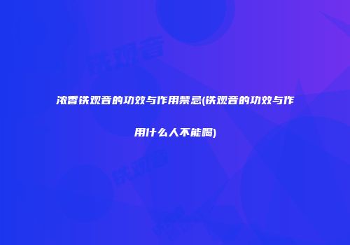 浓香铁观音的功效与作用禁忌(铁观音的功效与作用什么人不能喝)