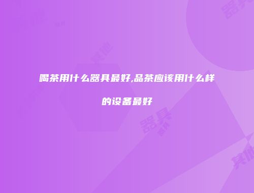 喝茶用什么器具最好,品茶应该用什么样的设备最好