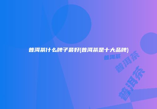 普洱茶什么牌子最好(普洱茶是十大品牌)