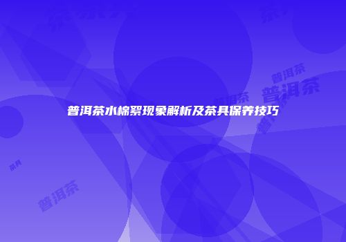 普洱茶水棉絮现象解析及茶具保养技巧