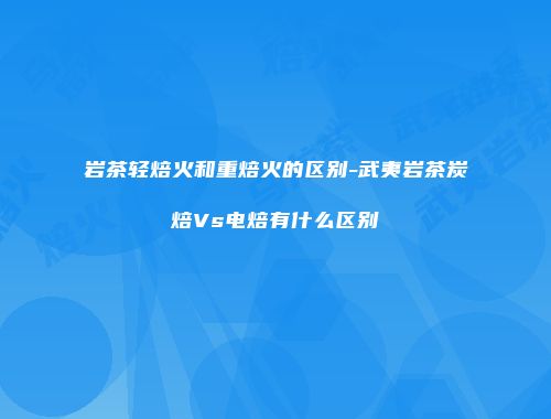岩茶轻焙火和重焙火的区别-武夷岩茶炭焙Vs电焙有什么区别