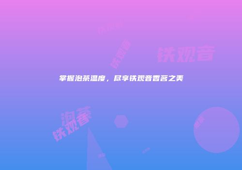掌握泡茶温度，尽享铁观音香茗之美