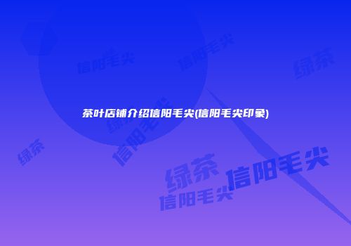 茶叶店铺介绍信阳毛尖(信阳毛尖印象)