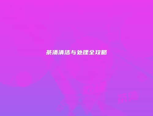 茶渍清洁与处理全攻略