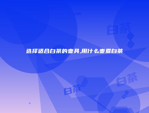 选择适合白茶的壶具,用什么壶煮白茶