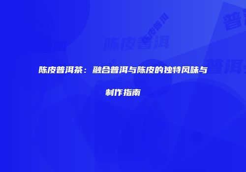 陈皮普洱茶：融合普洱与陈皮的独特风味与制作指南