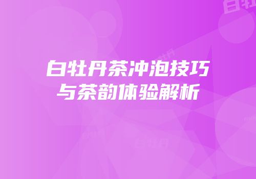 白牡丹茶冲泡技巧与茶韵体验解析