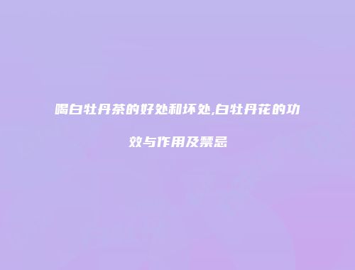 喝白牡丹茶的好处和坏处,白牡丹花的功效与作用及禁忌
