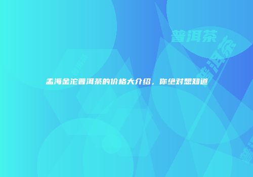 孟海金沱普洱茶的价格大介绍，你绝对想知道