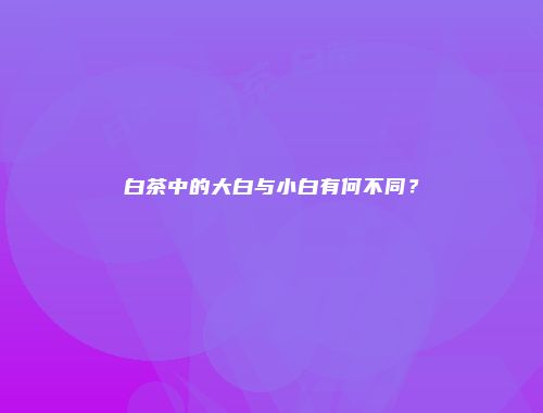 白茶中的大白与小白有何不同？