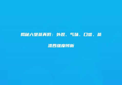 揭秘六堡茶真假：外观、气味、口感、茶渣四维度辨析