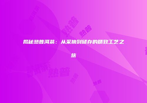 揭秘熟普洱茶：从采摘到储存的精致工艺之旅