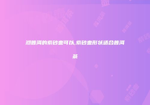 沏普洱的紫砂壶可以,紫砂壶形状适合普洱茶