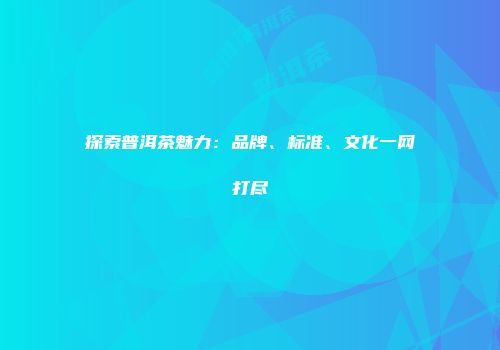 探索普洱茶魅力：品牌、标准、文化一网打尽
