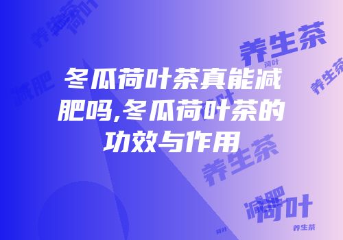 冬瓜荷叶茶真能减肥吗,冬瓜荷叶茶的功效与作用