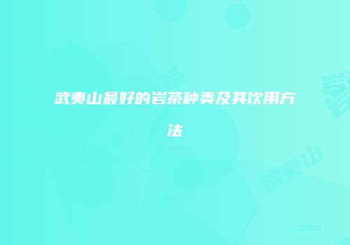 武夷山最好的岩茶种类及其饮用方法