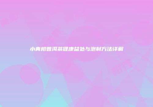 小青柑普洱茶健康益处与泡制方法详解