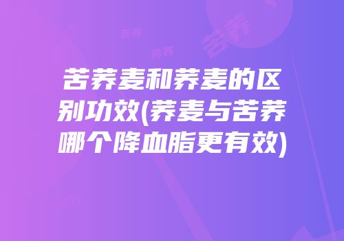 苦荞麦和荞麦的区别功效(荞麦与苦荞哪个降血脂更有效)