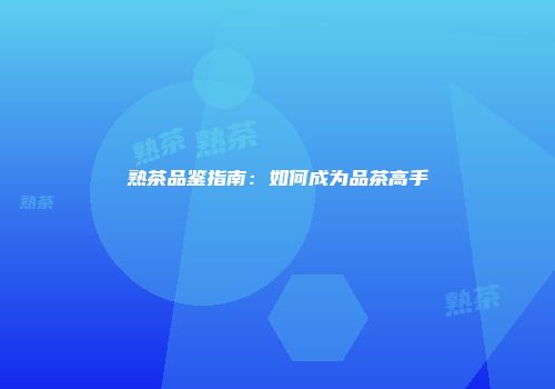 熟茶品鉴指南：如何成为品茶高手