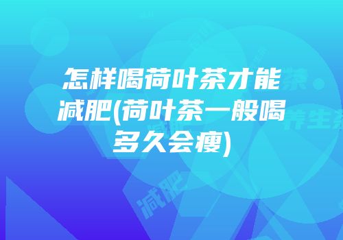 怎样喝荷叶茶才能减肥(荷叶茶一般喝多久会瘦)