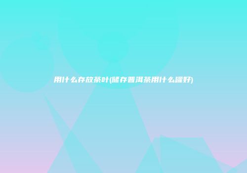用什么存放茶叶(储存普洱茶用什么罐好)