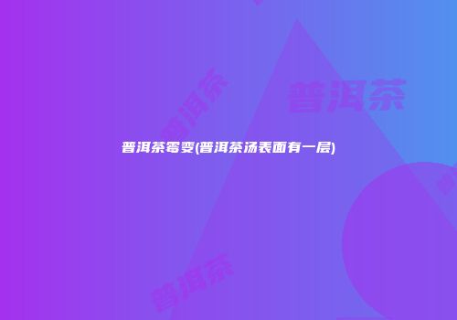 普洱茶霉变(普洱茶汤表面有一层)