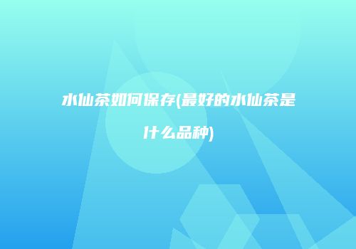 水仙茶如何保存(最好的水仙茶是什么品种)