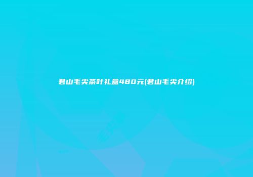 君山毛尖茶叶礼盒480元(君山毛尖介绍)