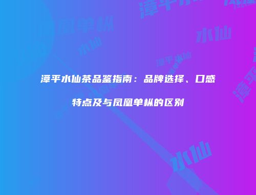 漳平水仙茶品鉴指南：品牌选择、口感特点及与凤凰单枞的区别