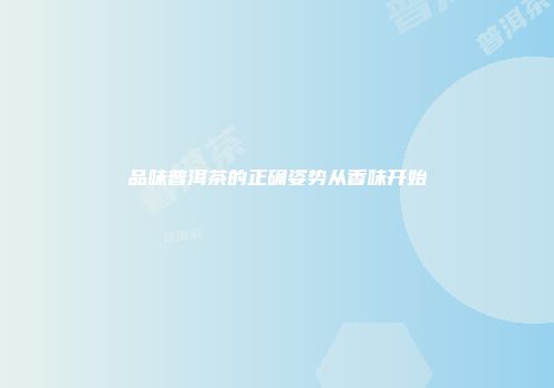 品味普洱茶的正确姿势从香味开始