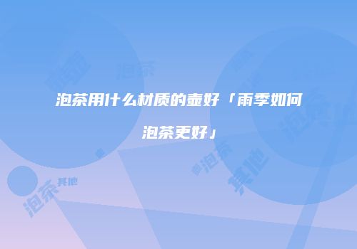 泡茶用什么材质的壶好「雨季如何泡茶更好」