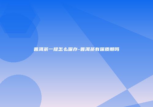 普洱茶一提怎么保存-普洱茶有保质期吗
