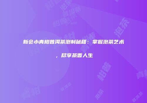 新会小青柑普洱茶泡制秘籍：掌握泡茶艺术，尽享茶香人生
