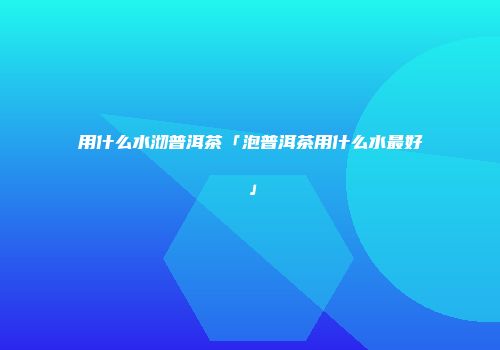 用什么水沏普洱茶「泡普洱茶用什么水最好」