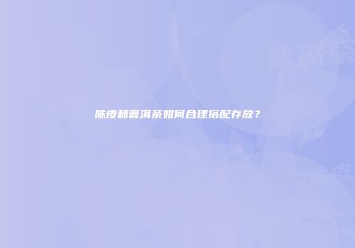 陈皮和普洱茶如何合理搭配存放？