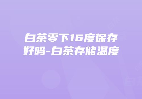 白茶零下16度保存好吗-白茶存储温度