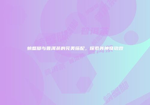 螃蟹脚与普洱茶的完美搭配，探索其神奇功效