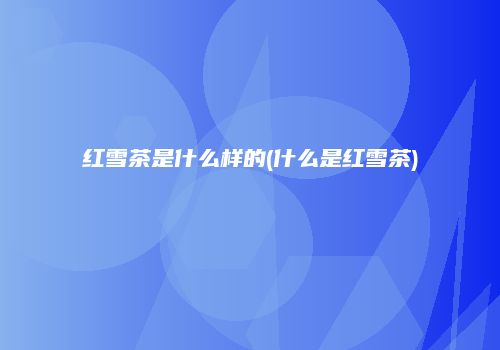 红雪茶是什么样的(什么是红雪茶)
