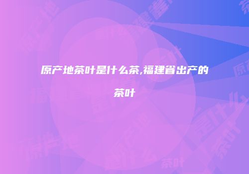 原产地茶叶是什么茶,福建省出产的茶叶