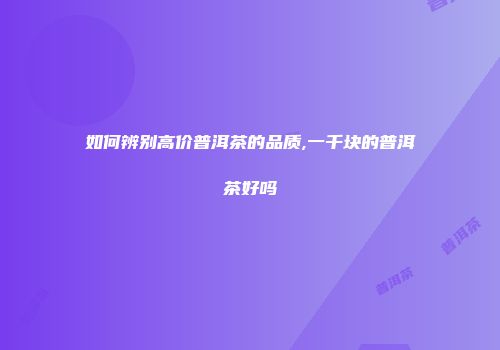 如何辨别高价普洱茶的品质,一千块的普洱茶好吗