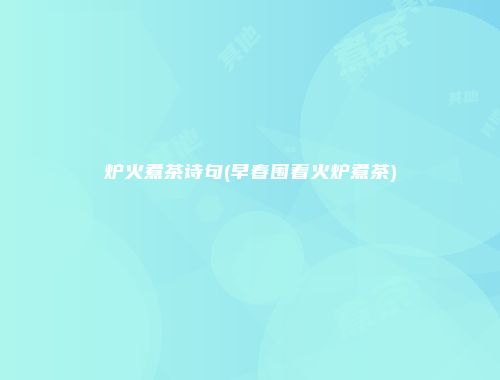 炉火煮茶诗句(早春围着火炉煮茶)