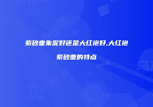 紫砂壶朱泥好还是大红袍好,大红袍紫砂壶的特点