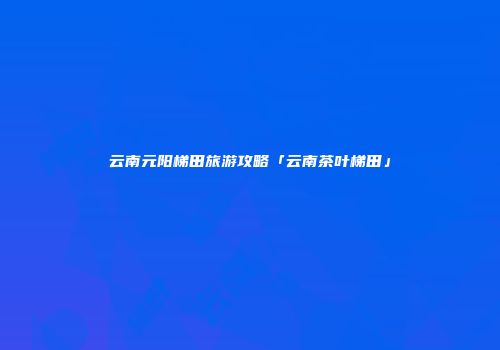 云南元阳梯田旅游攻略「云南茶叶梯田」