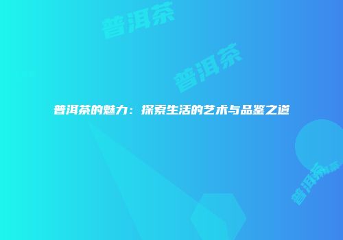 普洱茶的魅力：探索生活的艺术与品鉴之道