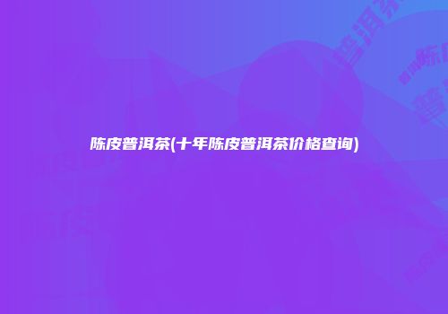 陈皮普洱茶(十年陈皮普洱茶价格查询)