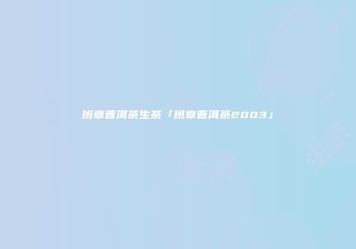 班章普洱茶生茶「班章普洱茶2003」